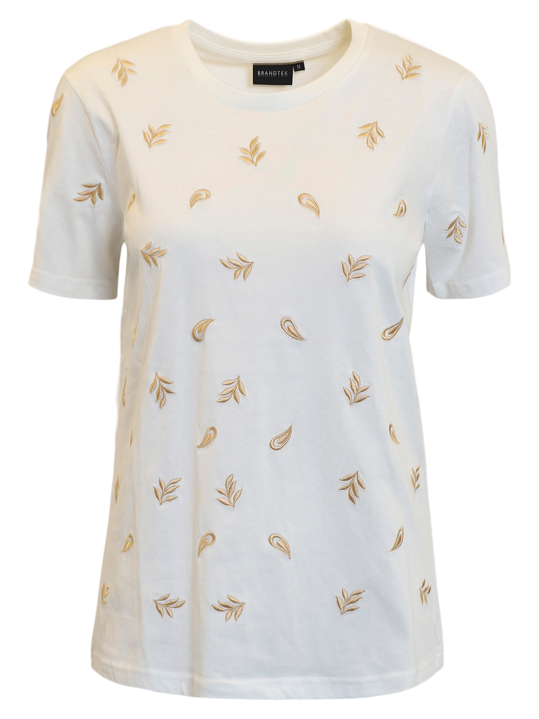 Brandtex t-skjorte med gullbroderier