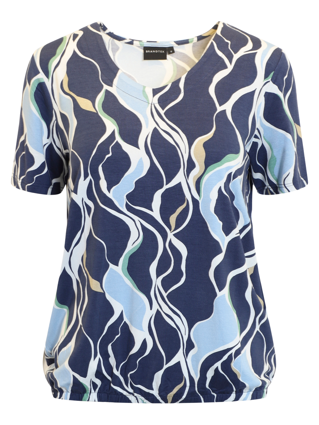 Brandtex kortermet bluse med abstrakt mønster