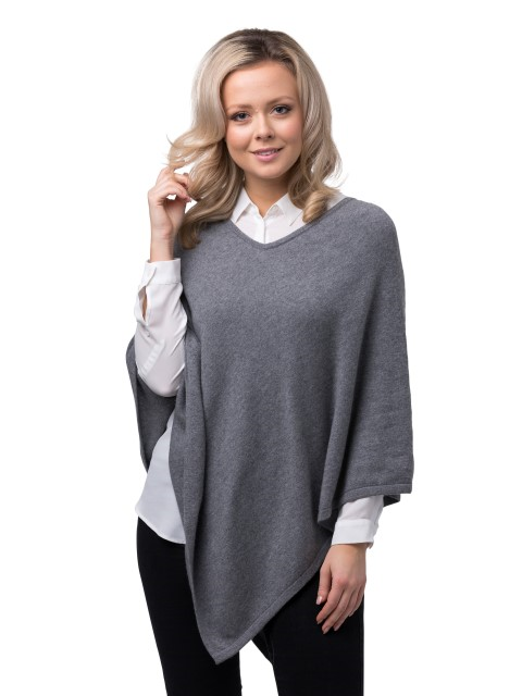 V-neck poncho